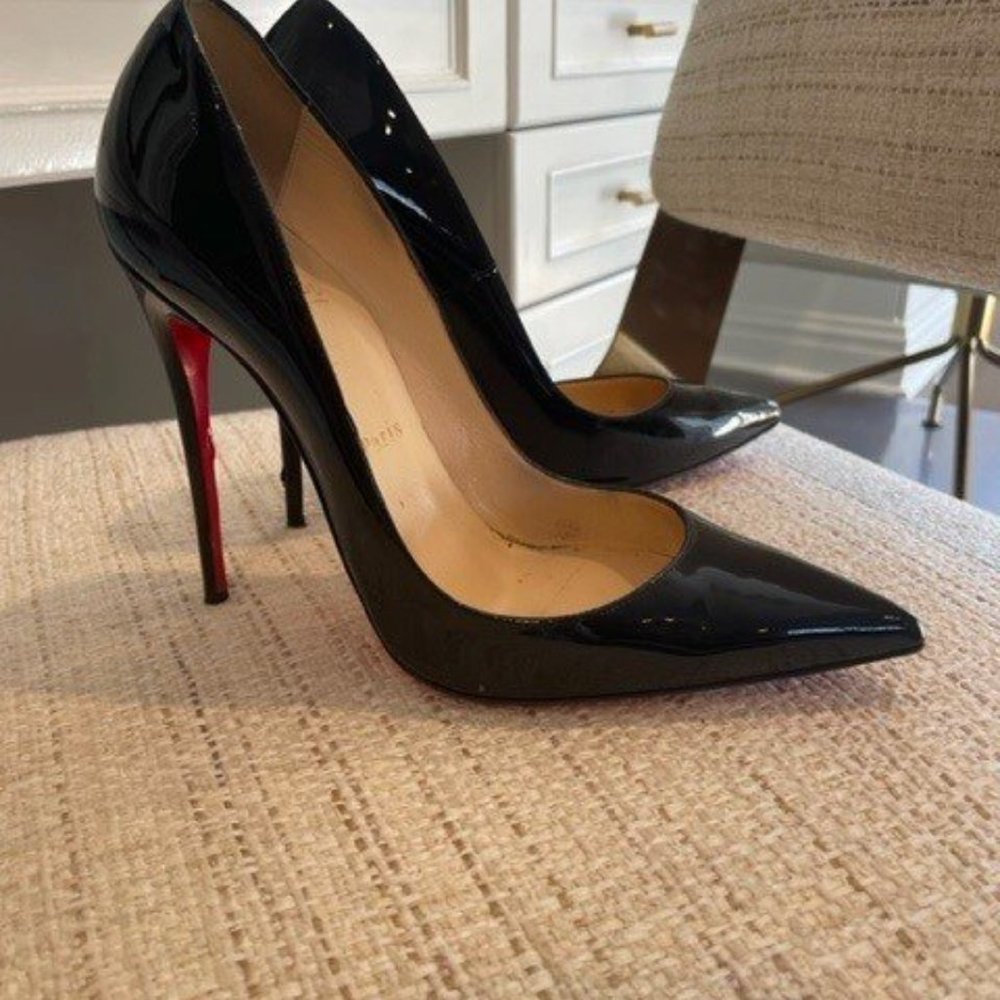 Black Patent Leather Christian Louboutin Pumps (So Kate Style) -- Size 8